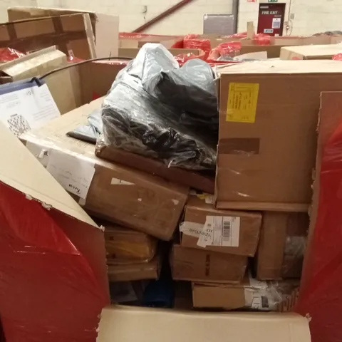 PALLET OF ASSORTED HOUSEHOLD GOODS AND PRODUCTS TO INCLUDE; BOXED FURNITURE ETC