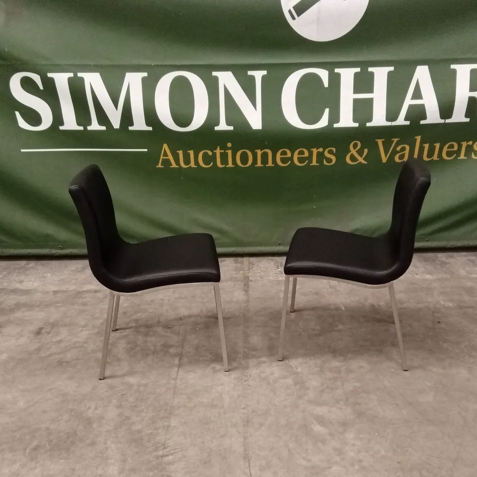 SET OF 2 QUALITY DESIGNER AUDREY DINING CHAIRS, PU LEATHER