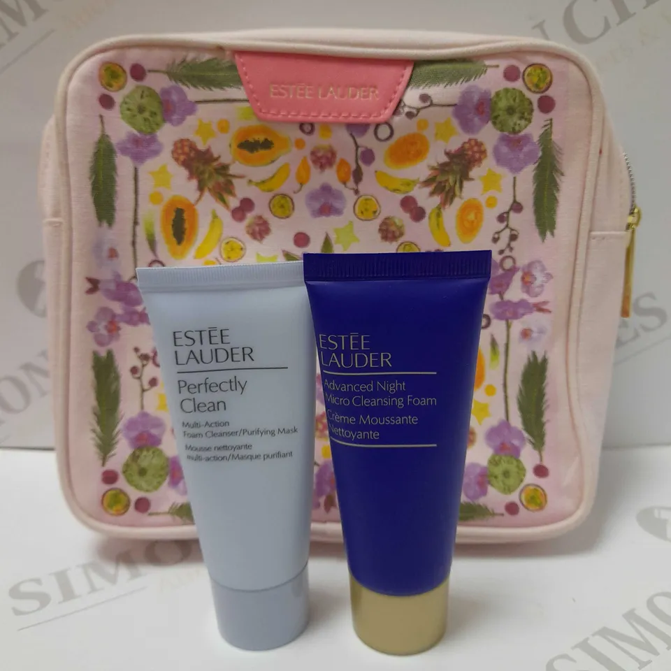 LOT OF 2 ESTEE LAUDER PRODUCTS TO INCLUDE PERFECTLY CLEAN FOAM CLEANSER/PURIFYING MASK 30ML & ADVANCED NIGHT CLEANSING FOAM 30ML