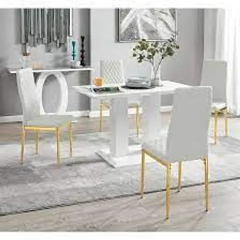 BOXED CHOWILLA 4 DINING TABLE IN WHITE , BOX 2/3 , INCOMPLETE NO BOX 1 AND 3