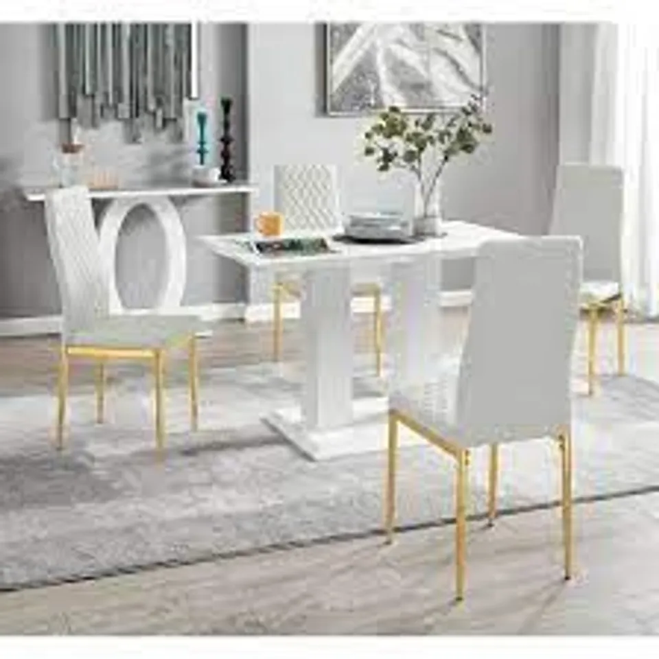 BOXED CHOWILLA 4 DINING TABLE IN WHITE  , BOX 2/3 , INCOMPLETE NO BOX 1 AND 3 