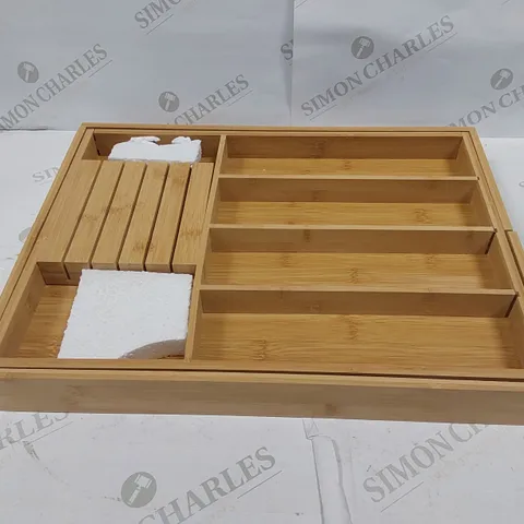 BOXED BAMBOO CUTLERY TRAY ORGANISER
