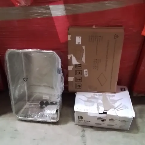 PALLET OF ASSORTED HOUSEHOLD GOODS AND PRODUCTS TO INCLUDE;CAT LITTER TRAY,PANS,CUTTING BOARD