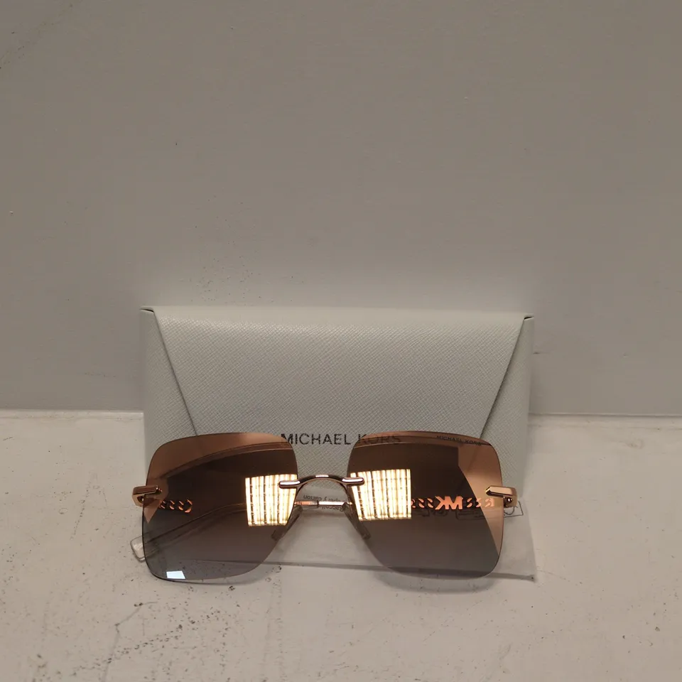 MICHAEL KORS SUNGLASSES – ROSE GOLD RIM, BROWN GRADIENT LENSES