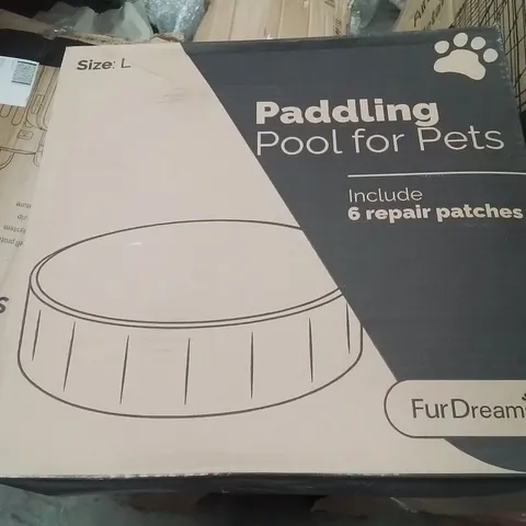 BOXED PADDLING POOL FOR PETS.