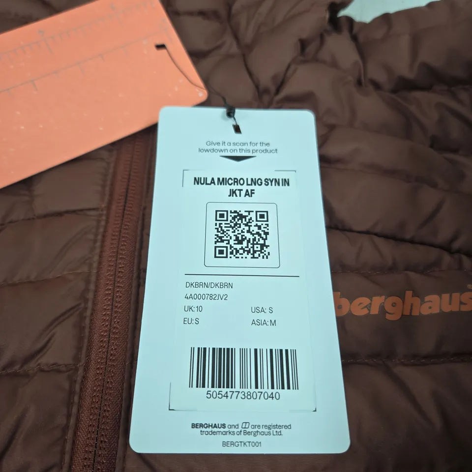 BERGHAUS NULA JACKET BROWN UK 10 TAGGED