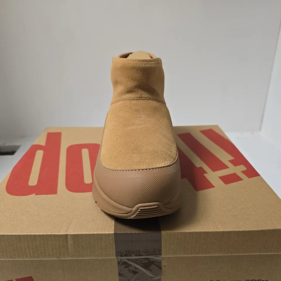 FITFLOP WARM SUEDE MINI BOOTS DESERT TAN UK 8 BOXED
