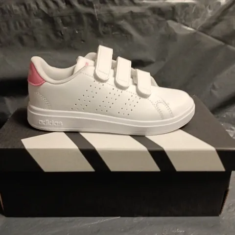 ADIDAS KIDS WHITE VELCRO TRAINERS SIZE 12