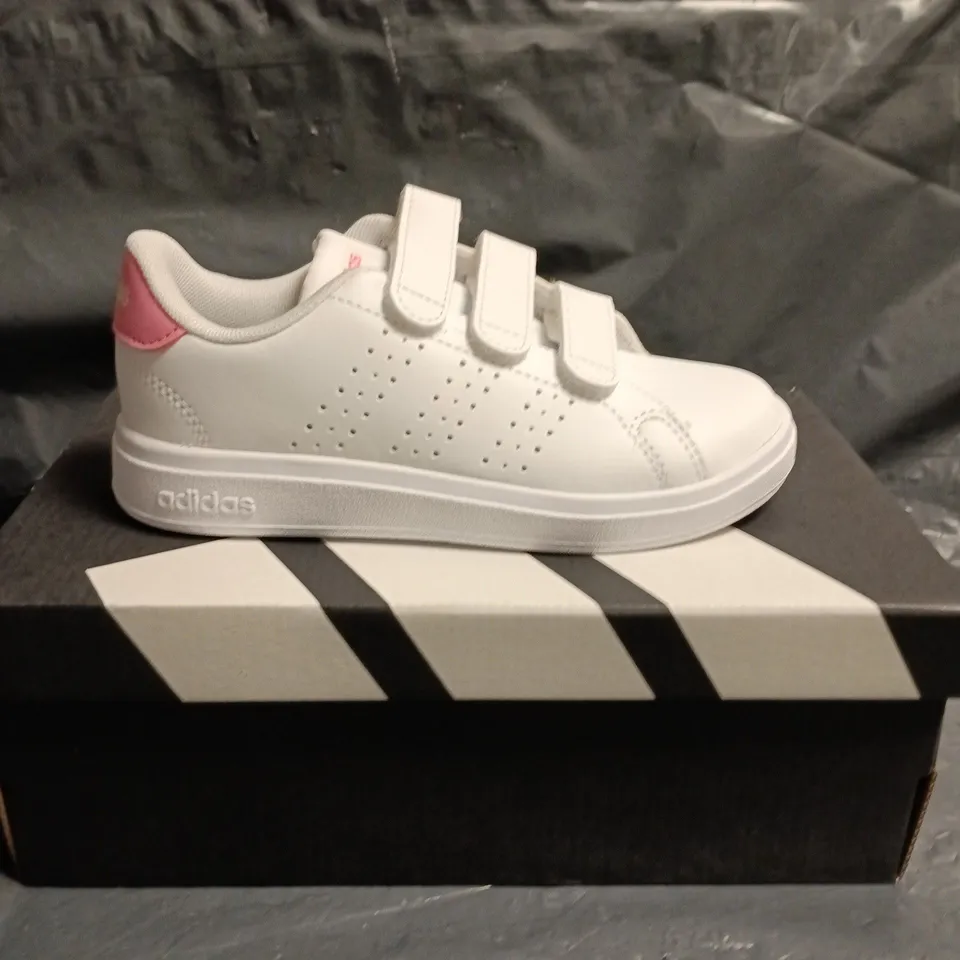 ADIDAS KIDS WHITE VELCRO TRAINERS SIZE 12