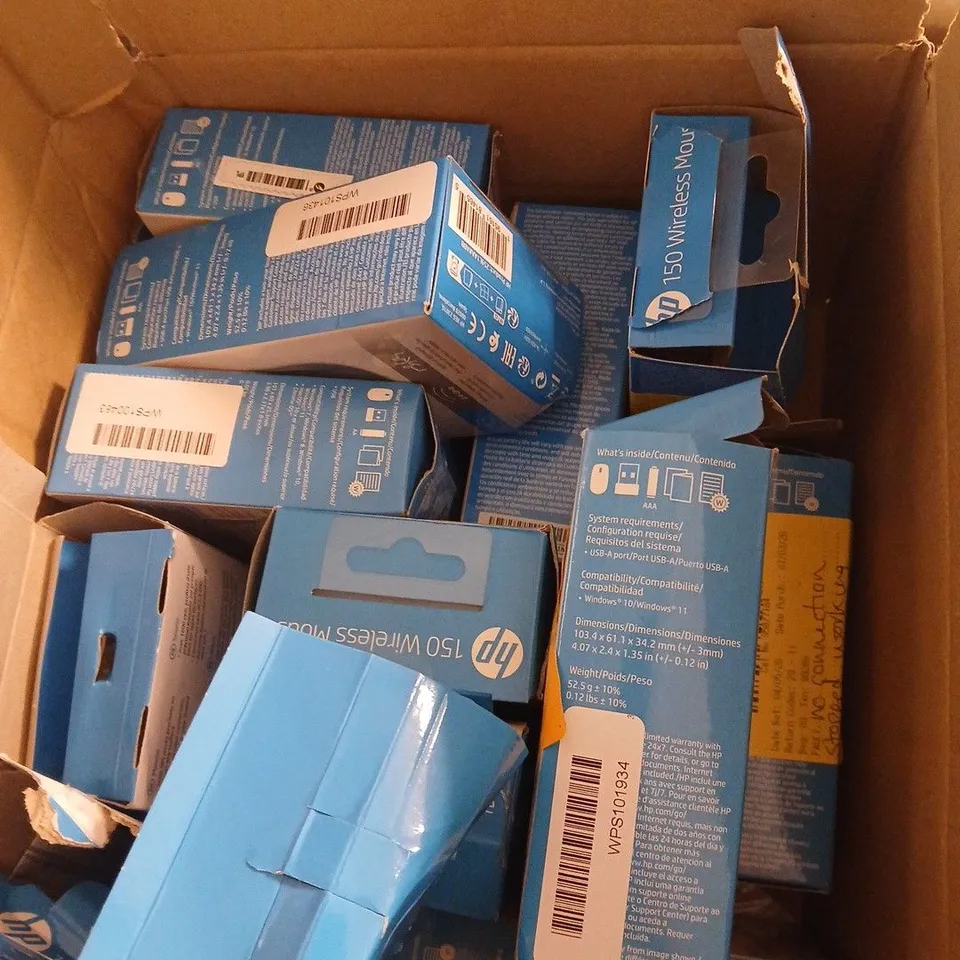 BOX OF APPROX 10 ASSORTED HP MOUSES