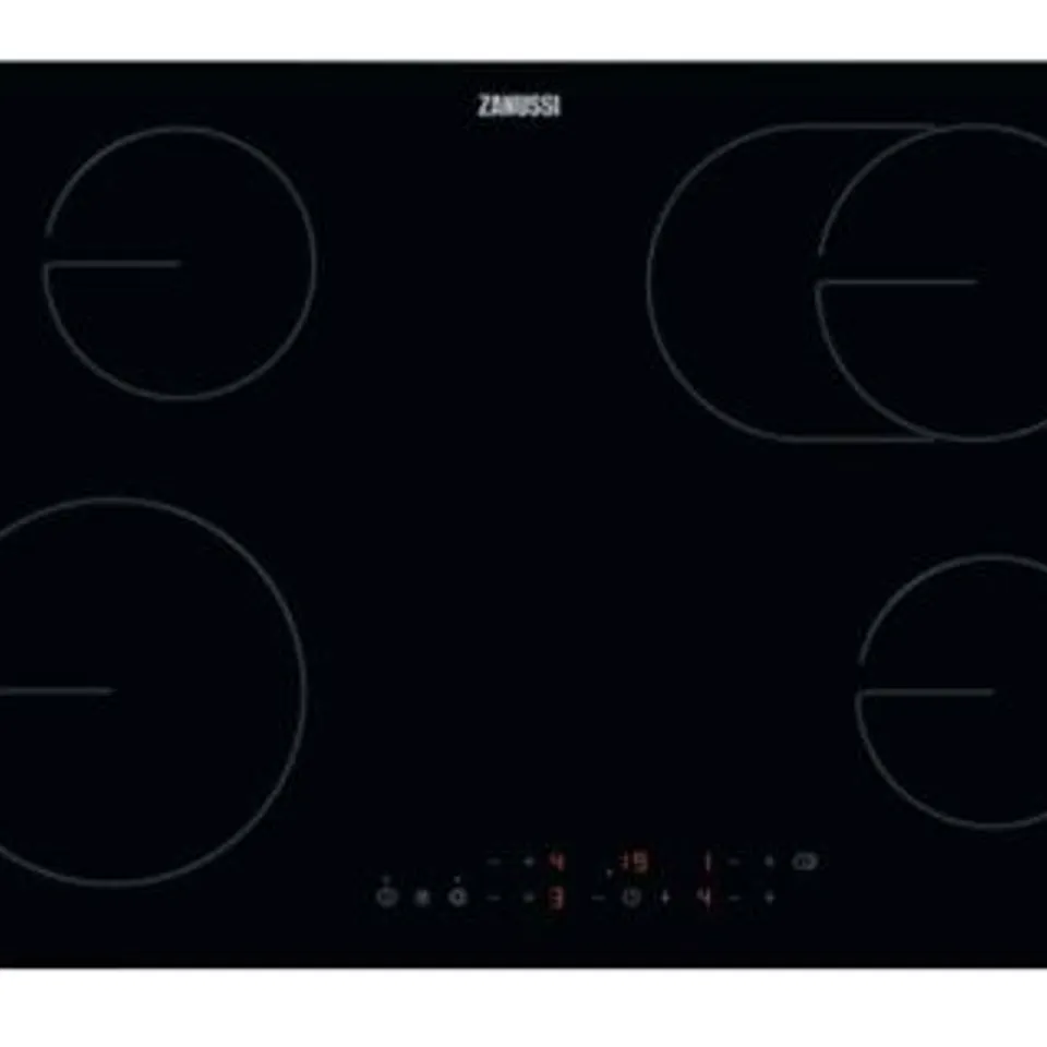 ZANUSSI 78CM 4 ZONE CERAMIC HOB WITH OVALZONE ZHRN883K