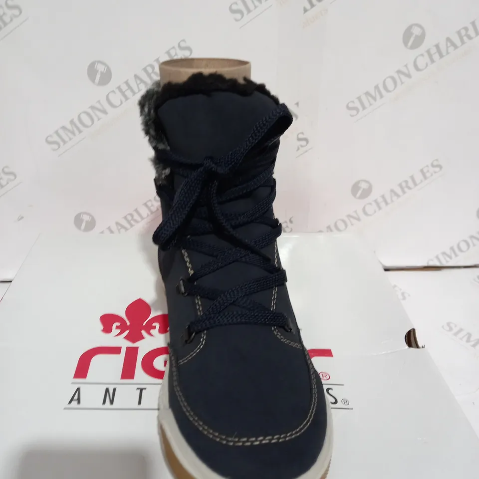 BOXED RIEKER ANTISTRESS NAVY HIKING BOOT - SIZE 6 1/2