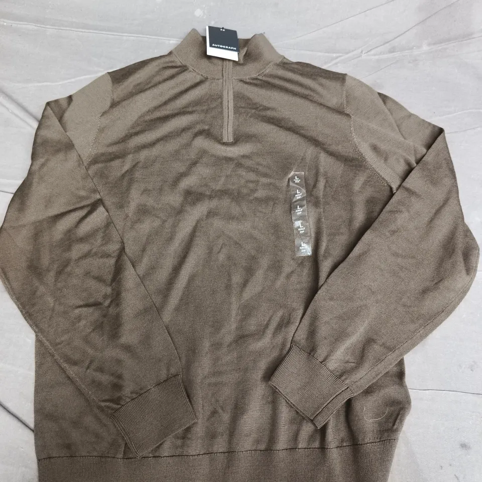 AUTOGRAPH EXTRA FINE MERINO WOOL HALF ZIP - LARGE