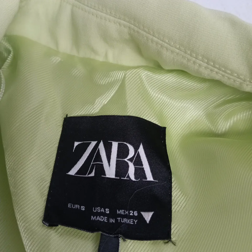 ZARA LIME GREEN BLAZER – WOMEN’S SIZE S 
