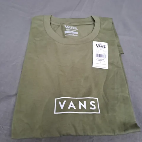 VANS CLASSIC FIT KHAKI GREEN T-SHIRT - LARGE