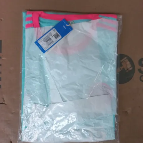 BAGGED ADIDAS FOOTBALL INSPIRED JACQUARD JERSEY IN CYAN/PINK SIZE XL