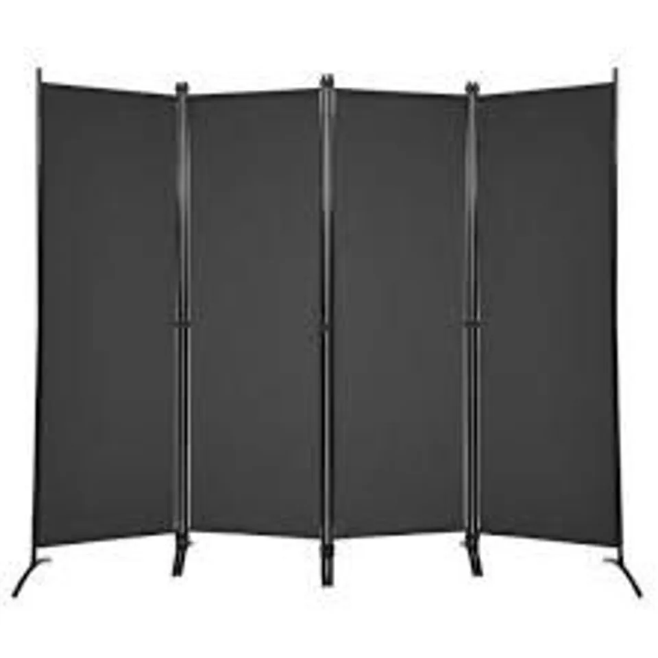 BOXED COSTWAY 4 PANEL BLACK WALL PRIVACY SCREEN