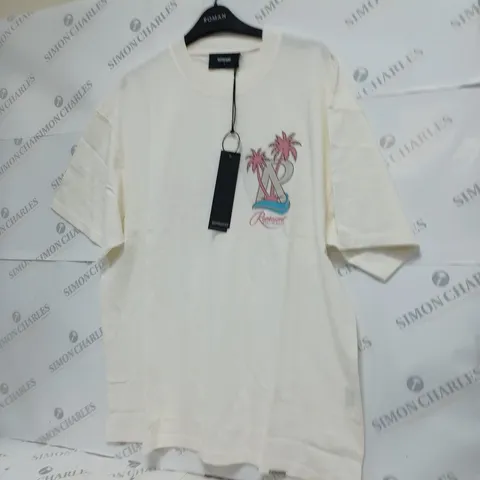 REPRESENT RESORT T-SHIRT FLAT WHITE SIZE LARGE 