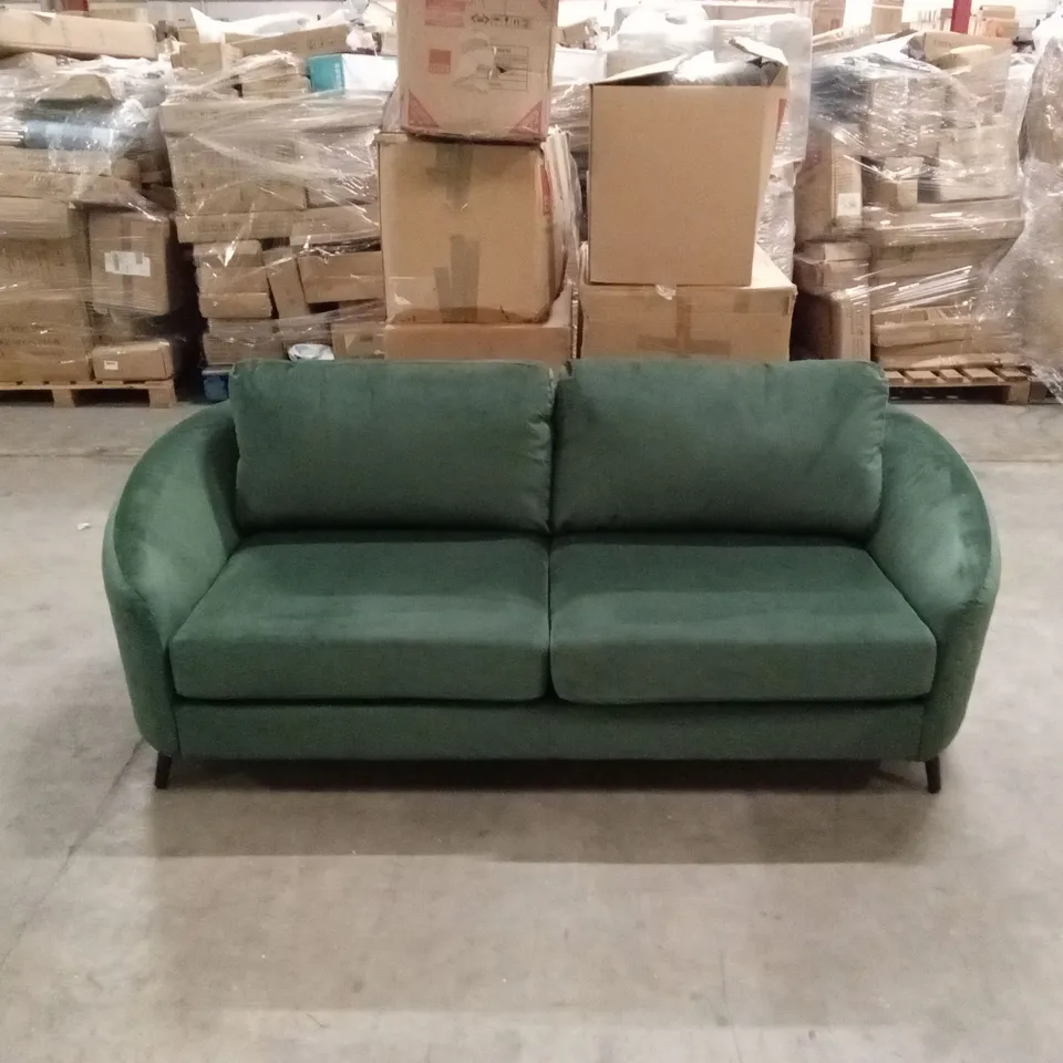 MAE CURVED 3 SEATER SOFA, MOSS GREEN CLASSIC VELVET