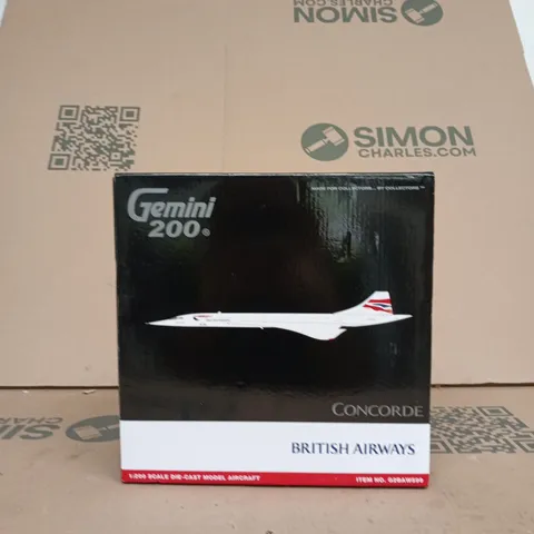 GEMINI 200 CONCORDE BRITISH AIRWAYS 1:200 DIE-CAST MODEL AIRCRAFT WITH DISPLAY STAND