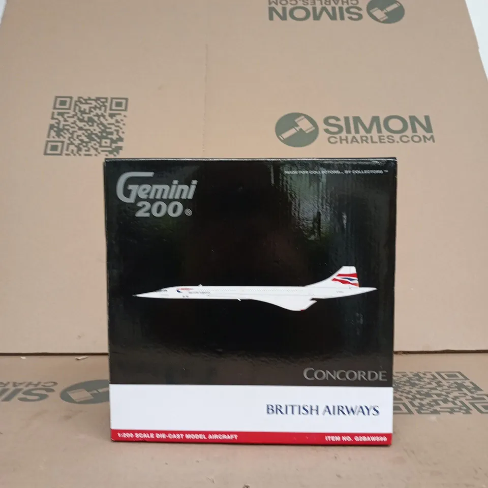 GEMINI 200 CONCORDE BRITISH AIRWAYS 1:200 DIE-CAST MODEL AIRCRAFT WITH DISPLAY STAND