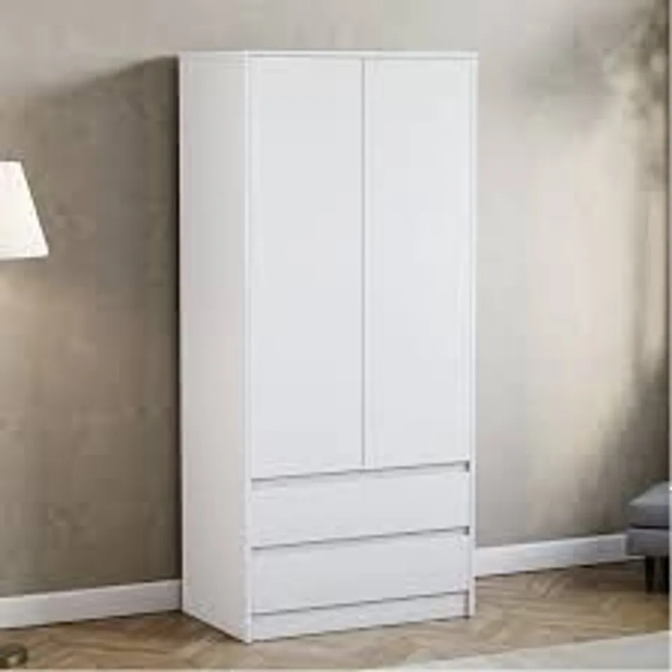 BOXED LASSIC VIDA DESIGNS DENVER 2 DOOR 2 DRAWER WARDROBE (2 BOXES)