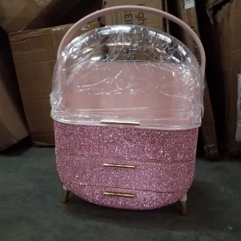 BOXED PINK MAKEUP ORGANISER 