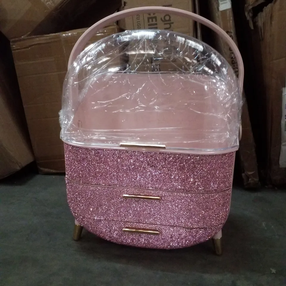 BOXED PINK MAKEUP ORGANISER 