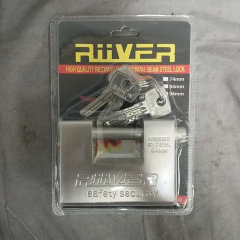 RIVER HARDENED SOLID STEEL PADLOCK WITH KEYS – BLISTER PACK