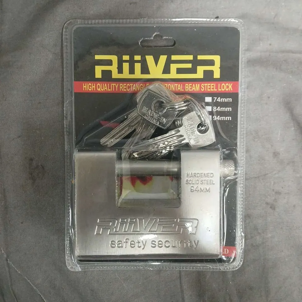 RIVER HARDENED SOLID STEEL PADLOCK WITH KEYS – BLISTER PACK