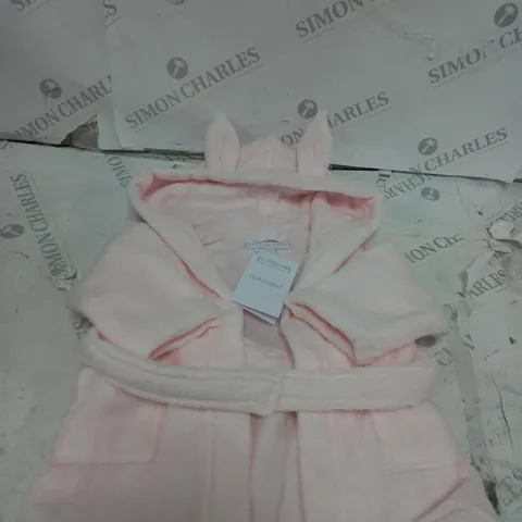 PINK HYDROCOTTON BUNNY EAR DRESSING GOWN FOR 0-6MONTHS