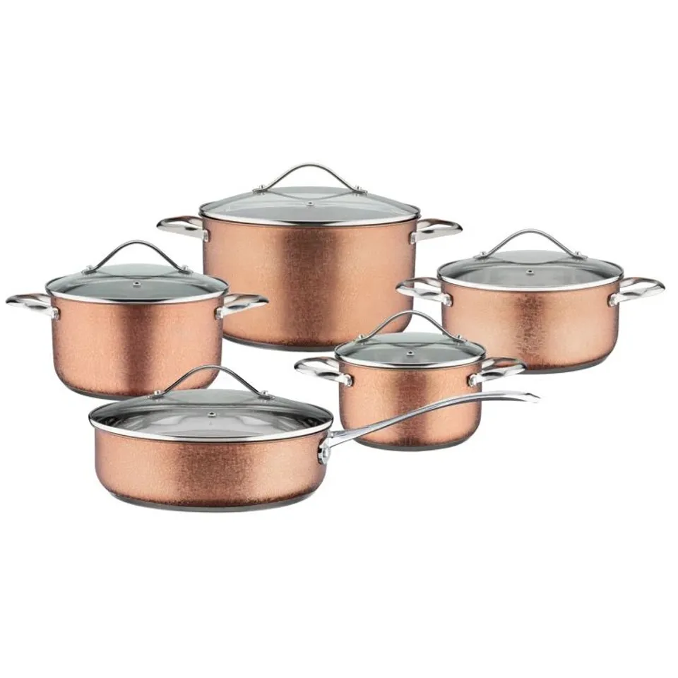 BOXED COPPER 10 PIECE POT SET