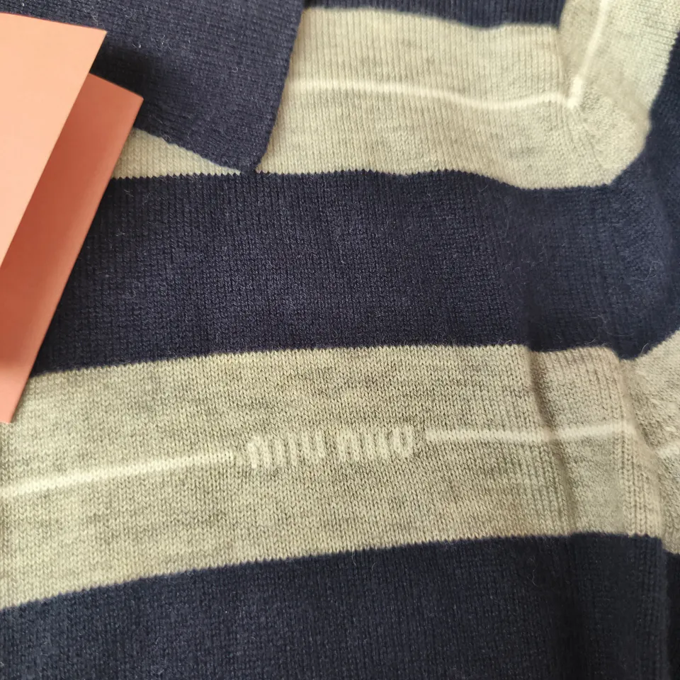 MIU MIU STRIPE KNIT ZIP SWEATER – SIZE UNSPECIFIED