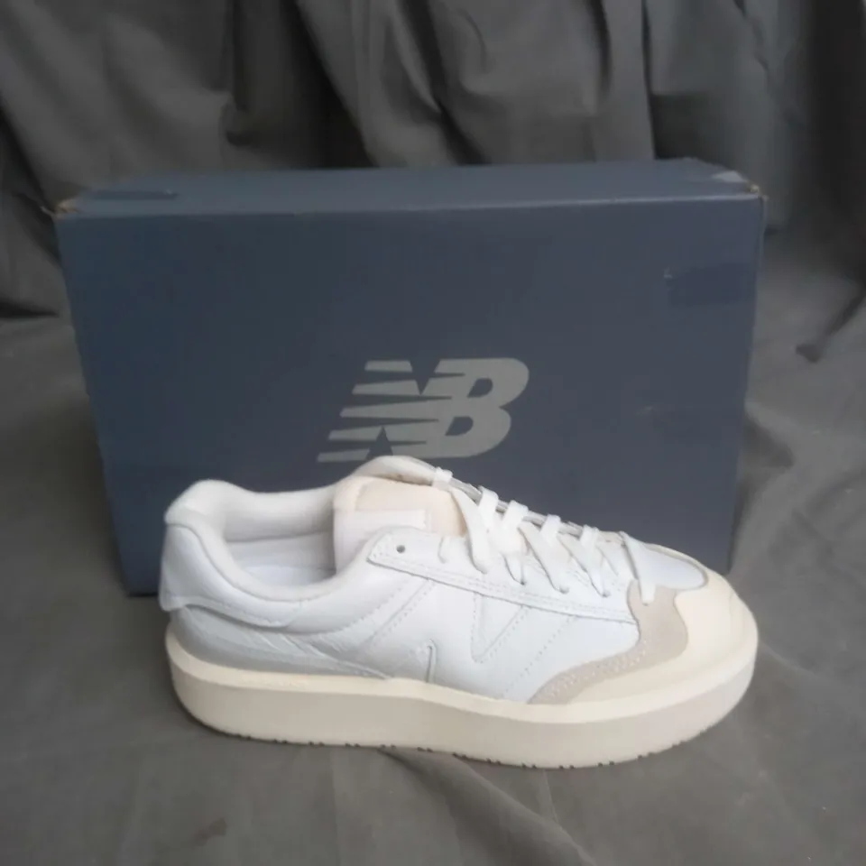 BOXED PAIR OF NEW BALANCE CT302 IN CREAM SIZE 5.5