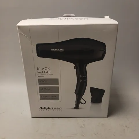 BOXED BABYLISS PRO BLACK MAGIC HAIRDRYER 