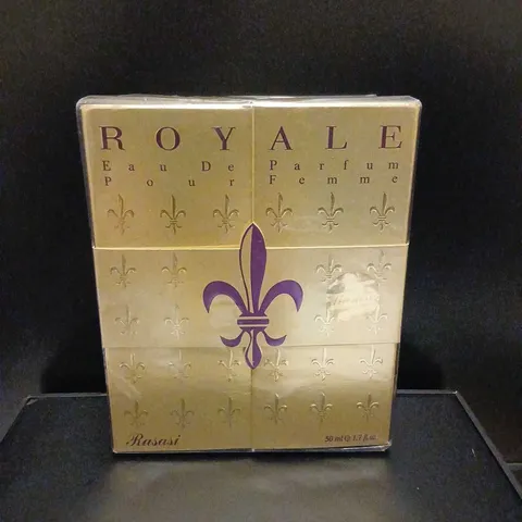 BOXED AND SEALED ROYALE EAU DE PARFUM POUR FEMME RASASI 50ML