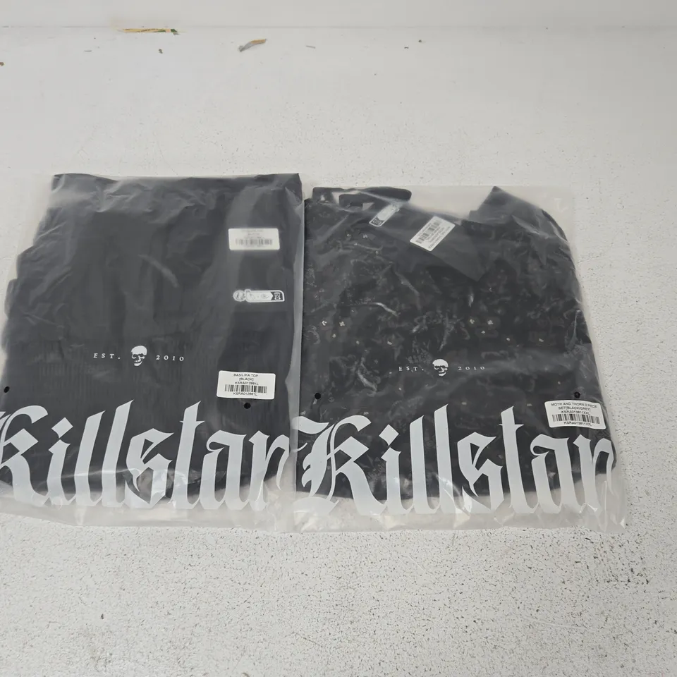 LOT OF APPROXIMATELY 45 BRAND NEW KILLSTAR ITEMS TO INCLUDE BASILIKA TOPS AND MOTH & THORN 2-PIECE SETS - VARIOUS SIZES