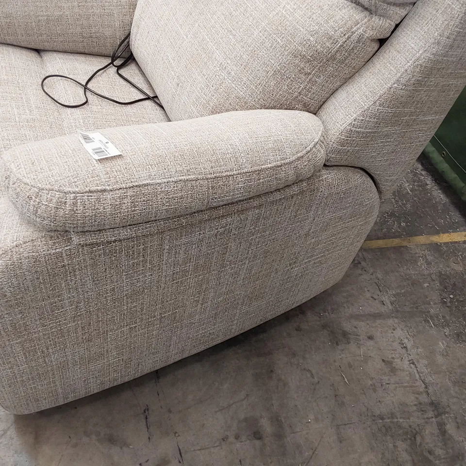QUALITY BRITISH DESIGNER G PLAN KINGSBURY POWER RECLINING EASY CHAIR BEACH CARAMEL FABRIC 