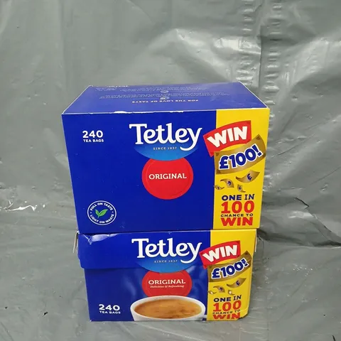 2 BOXES OF TETLEY 240 TEA BAGS 