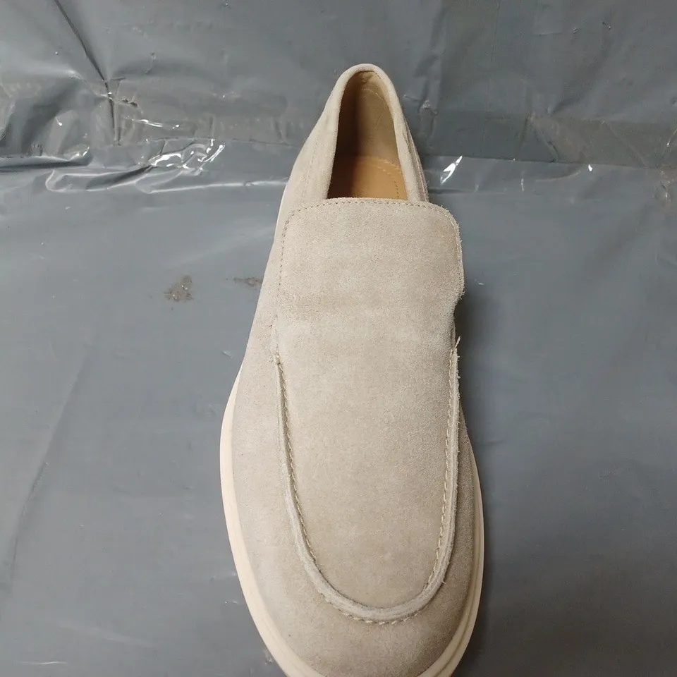 PAIR OF AUTOGRAPH SUEDE WHITE SOLE LOAFERS IN GREY - UK 8