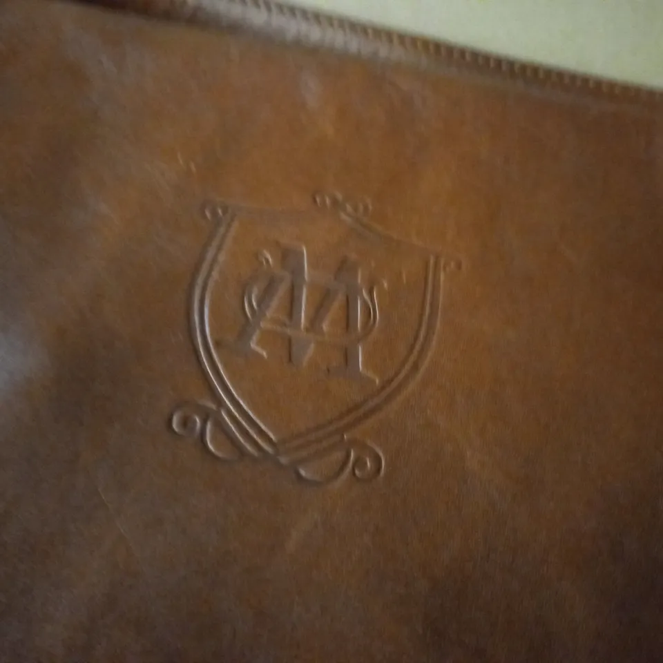 BROWN LEATHER LOOK BUCKLE DETAIL BAG 