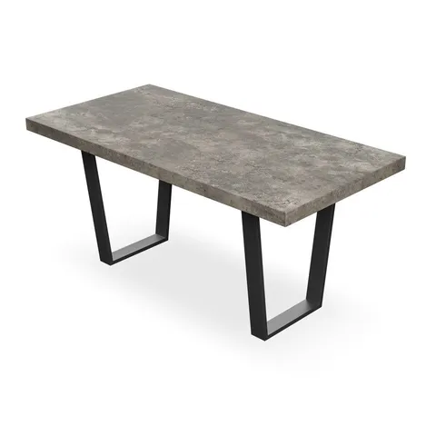 BOXED ARIA RECTANGULAR DINING TABLE - BLACK LEGS/GREY TOP (2 BOXES)