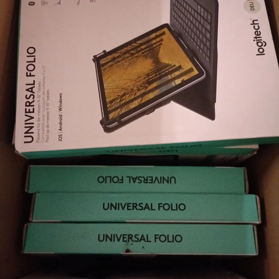 APPROXIMATELY 15 ASSORTED BOXED LOGITECH NON UK TABLET KEYBOARD CASES 