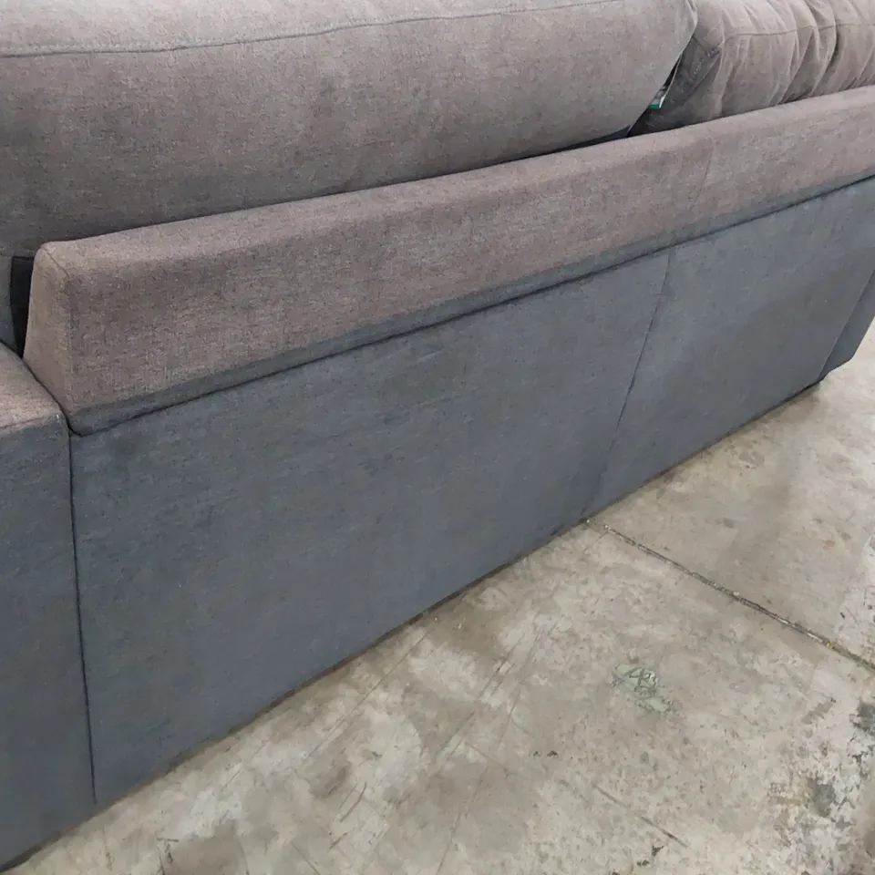 DESIGNER THREE SEATER SOFA CHARCOAL FABRIC 