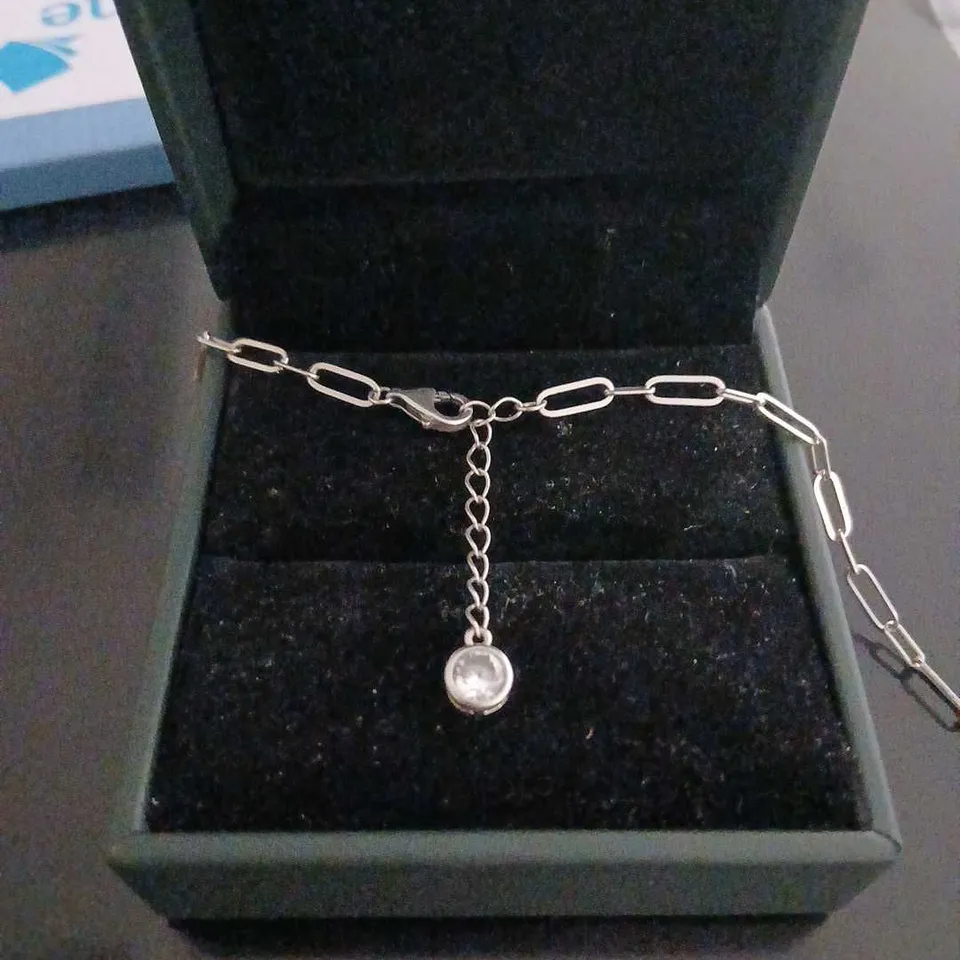 DIAMONIQUE 0.5CT TW PAPERCLIP BRACELET STERLING SILVER