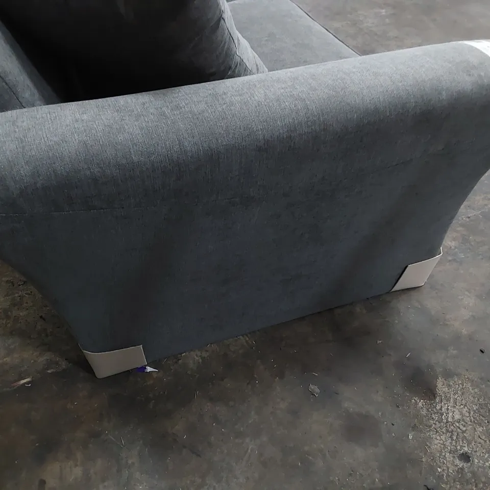 DESIGNER DURY THREE SEATER SOFA WITH SCATTER CUSHIONS GREY FABRIC 