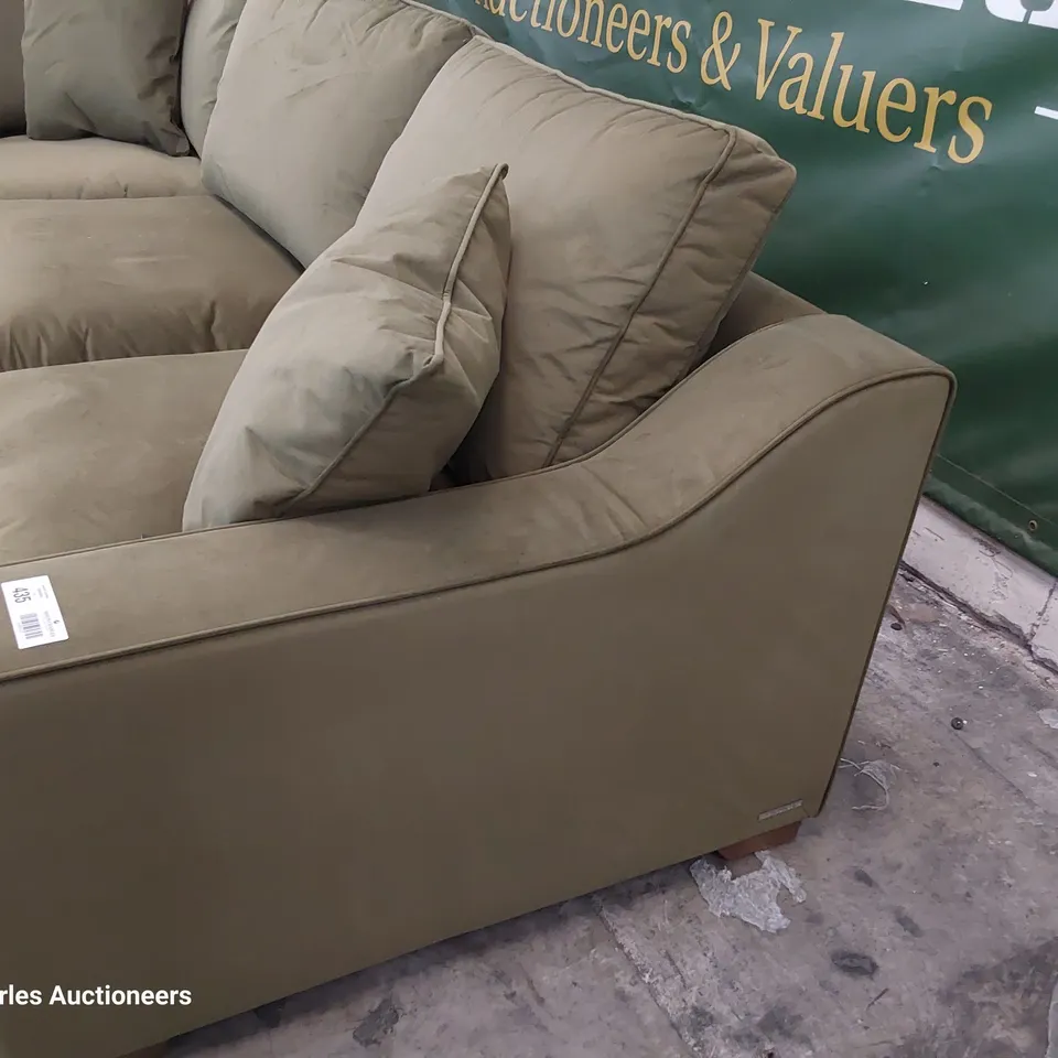 QUALITY BRITISH DESIGNER LOUNGE Co. CORNER GROUP PLUSH GREEN FABRIC 