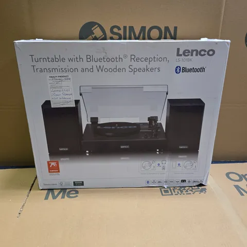 BOXED LENCO BLUETOOTH TURNTABLE WITH SPEAKERS LS-101BK