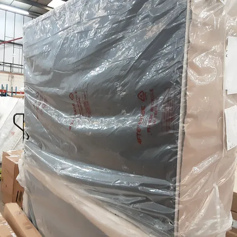 BAGGED 4FT6 BED BASE IN LIGHT VELVET GREY , INCOMPLETE ONLY 1/2 PART , NO SECOND PART