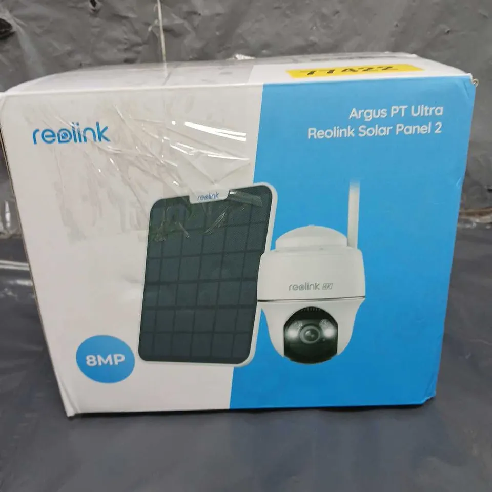 BOXED REOLINK 4K ARGUS PT ULTRA 360 SOLAR PANEL CAMERA RRP £179.99